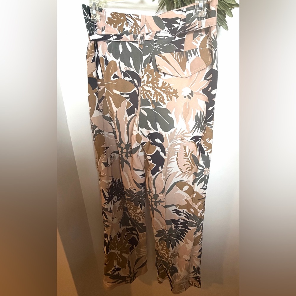 rag & bone Victoria Tropical 100% Silk Wide Leg Pants Floral Resortwear Sz 00 - Picture 6 of 16